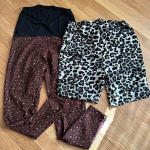 Maternity leggings and biker shorts